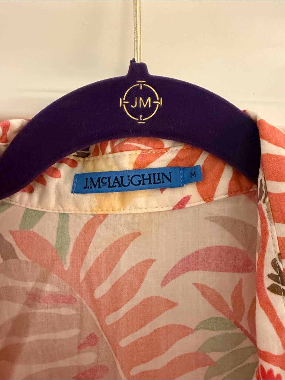 J. McLaughlin Tropical Leaf Button-Front Midi Dress in Pink, Coral & Green - Picture 2 of 2